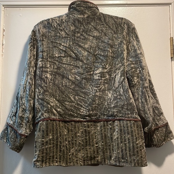 Flashback Patchwork Fall Motif in Rich Rust and Multi Jewel Color Jacket - Picture 7 of 12